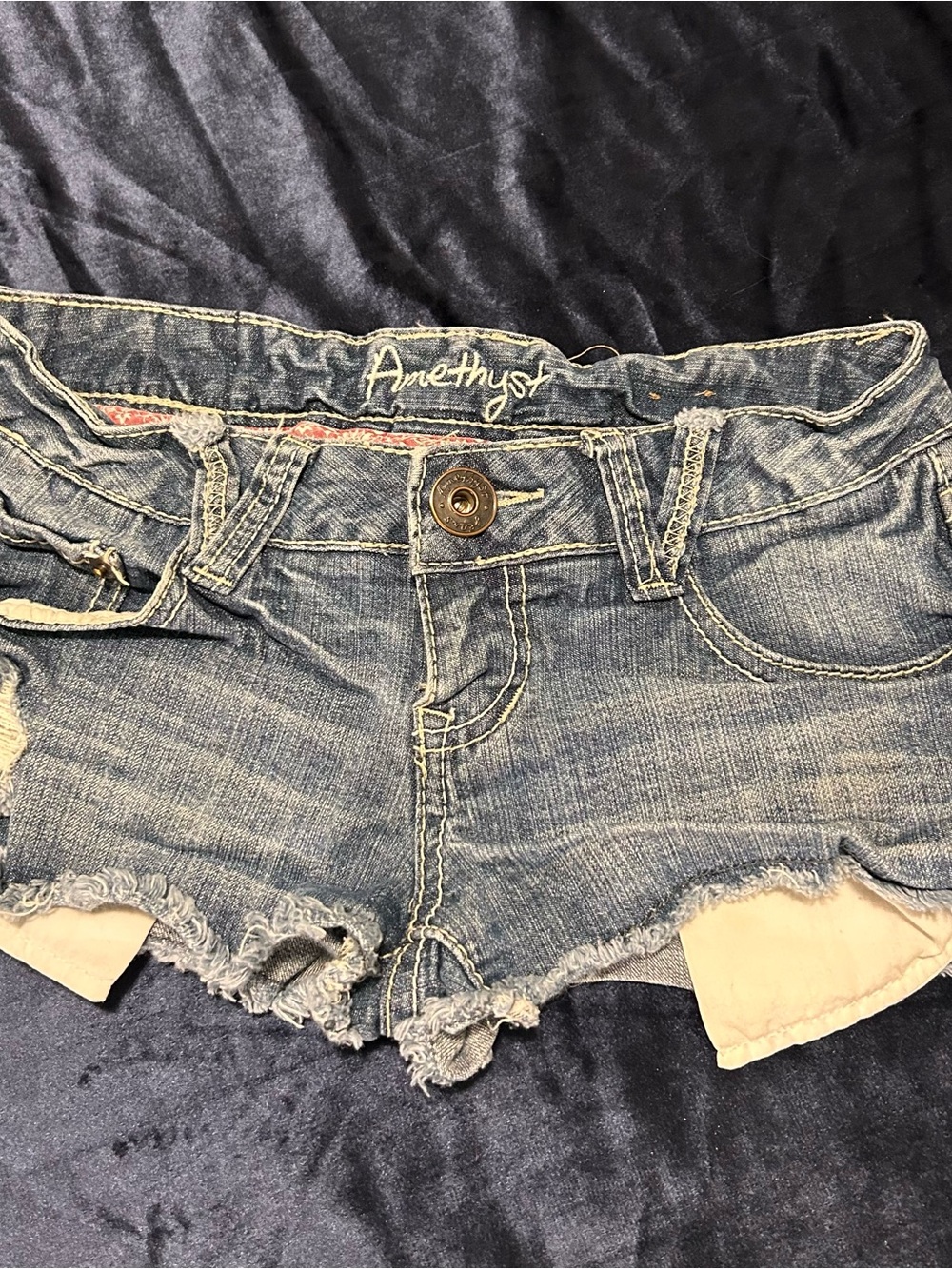 Amethyst Jeans Light Blue Distressed Denim Cutoff Shorts